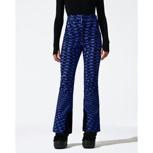 Perfect Moment High Waist Aurora Flare Ski Pants Twisted Houndstooth Blue Size M